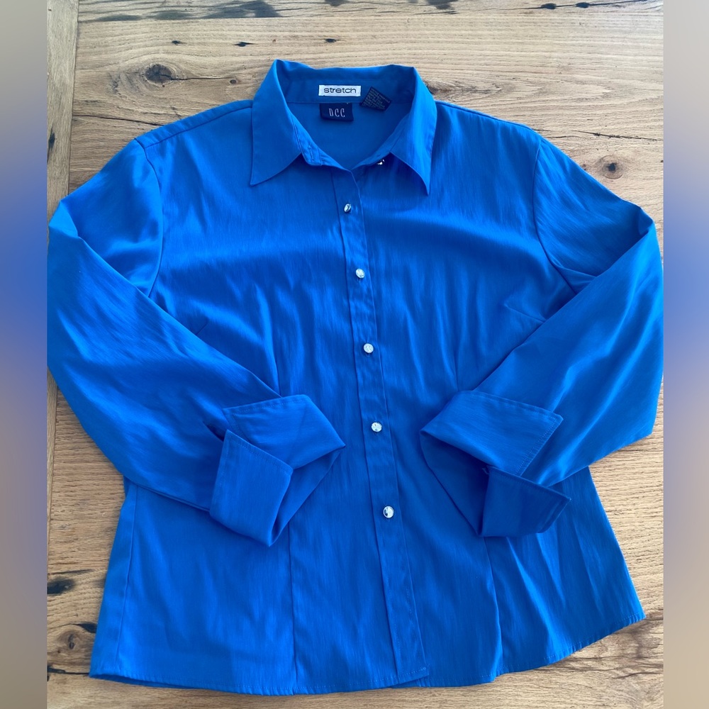 Jones New York Women's Blue Button Down Shirt XL‎ Preloved